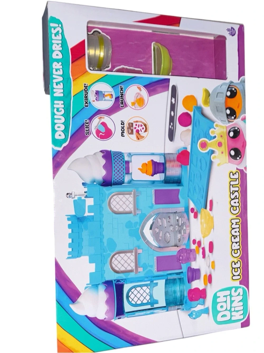 DohKins Ice Cream Castle with Princess & Knight - Scented Dough that Never Dries